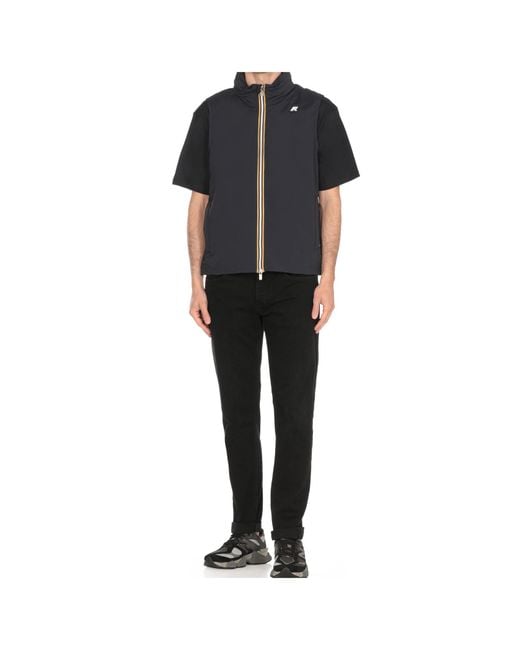 K-Way Blue Valen Zip Front Vest Jacket for men