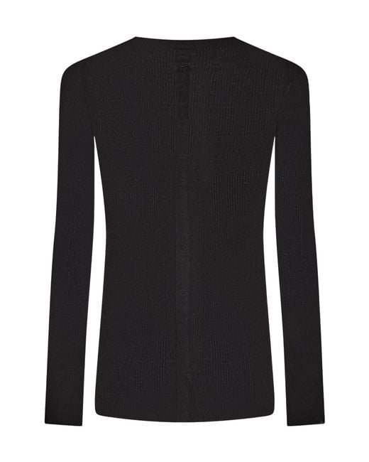 Rick Owens Black Long-Sleeve Top for men