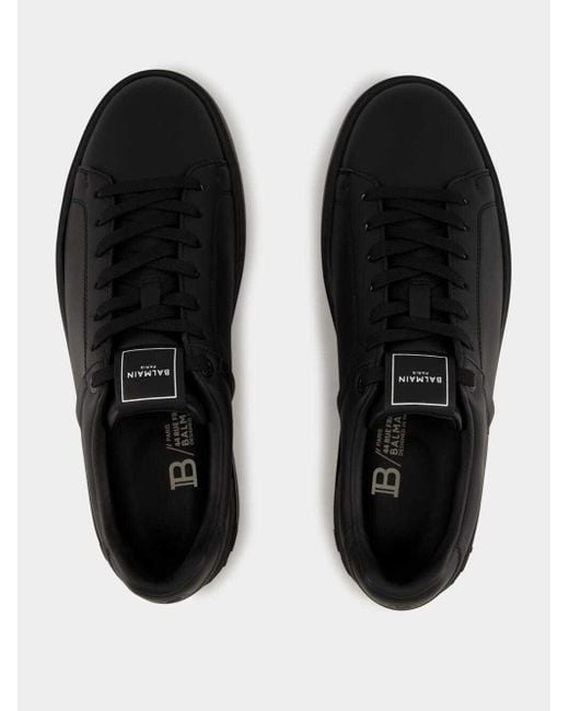 Balmain Black B-Court Lace-Up Sneakers for men