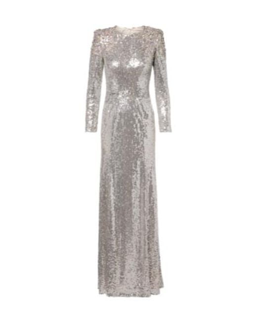 Jenny Packham Gray Dulcet Sequined Gown