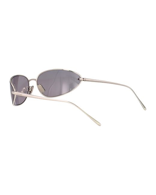 Loewe White Oval Frame Sunglasses