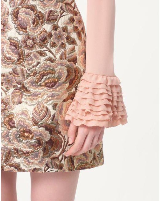 Valentino Pink Georgette Ruffled Button-Up Shirt