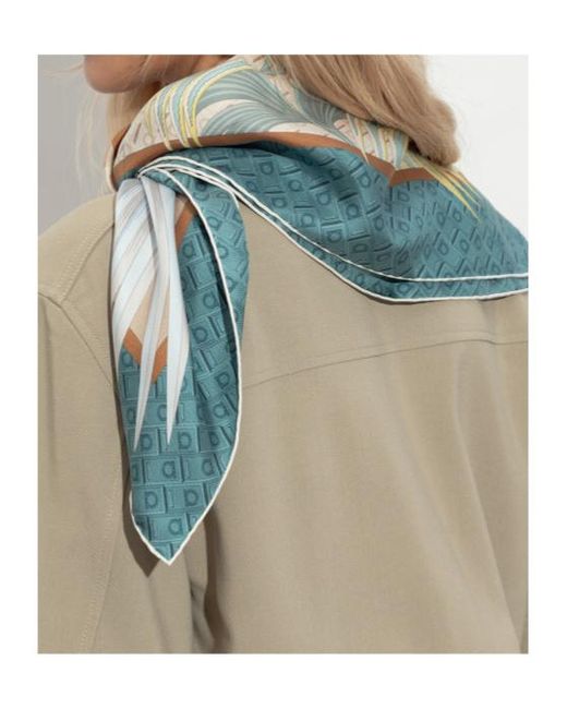Ferragamo Blue Ferragamo Patterned Print Scarf
