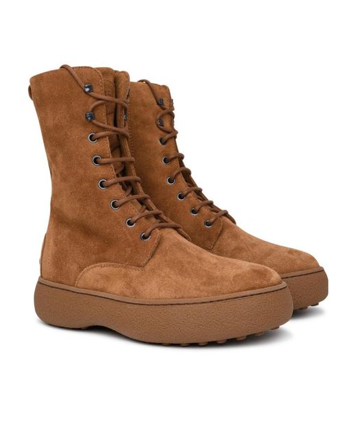 Tod's Brown W.G. Lace-Up Ankle Boots