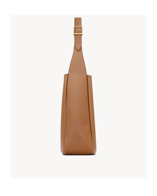 Saint Laurent Brown Le 5 À 7 Logo Plaque Large Shoulder Bag