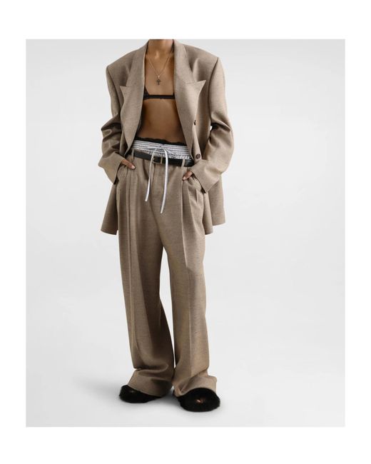 Dolce & Gabbana Brown Belted Wide-Leg Pants