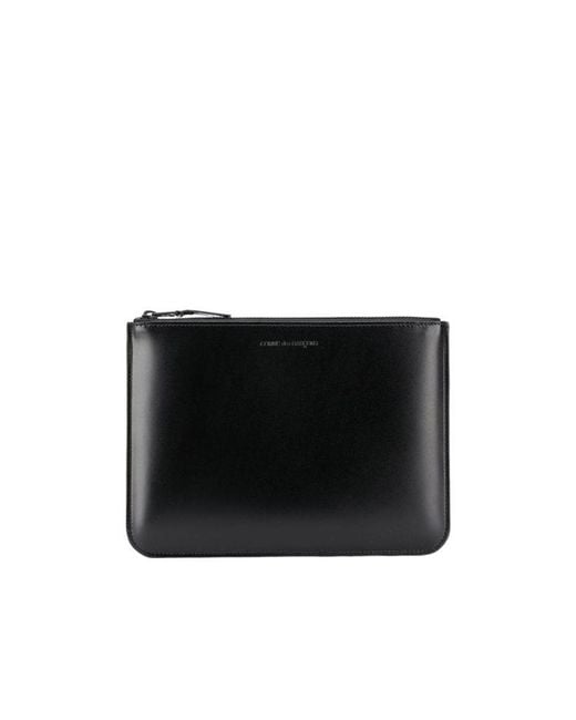 Comme des Garçons Black Comme Des Garçons Wallet Logo Embossed Zipped Wallet for men
