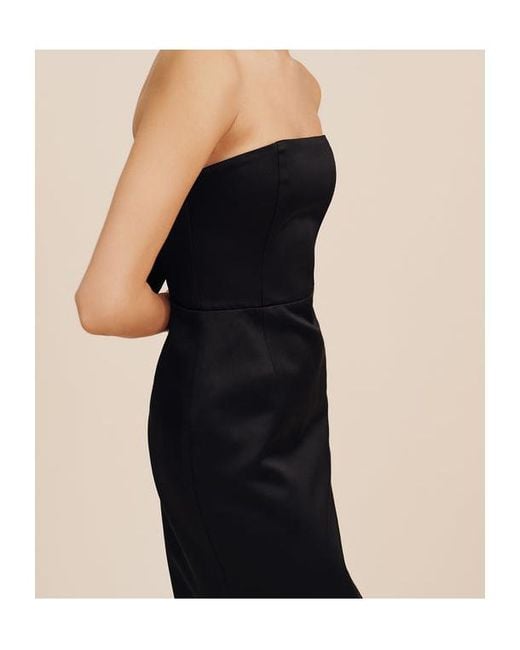 Posse Black Strapless Bow Detail Midi Dress