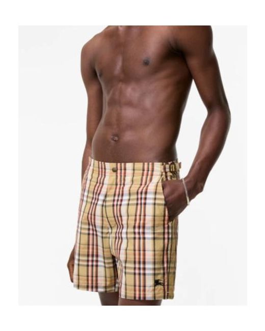 Burberry Metallic Check Seersucker Swim Shorts for men