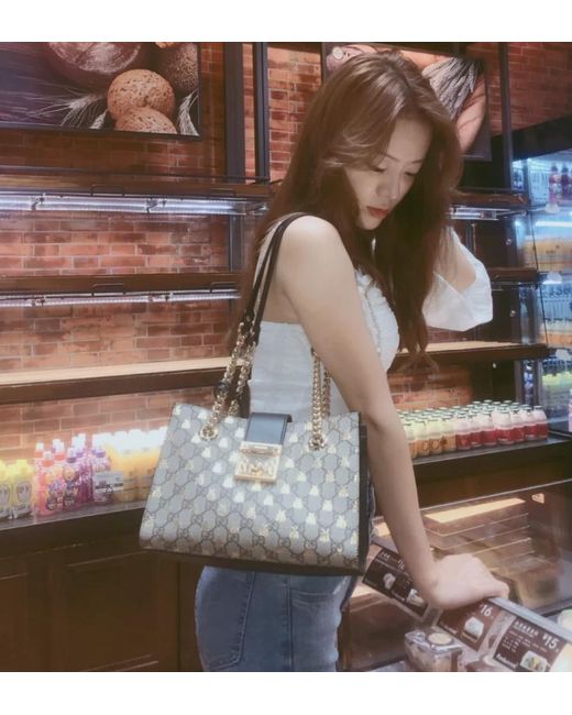 Gucci Multicolor Padlock Small Gg Bees Shoulder Bag