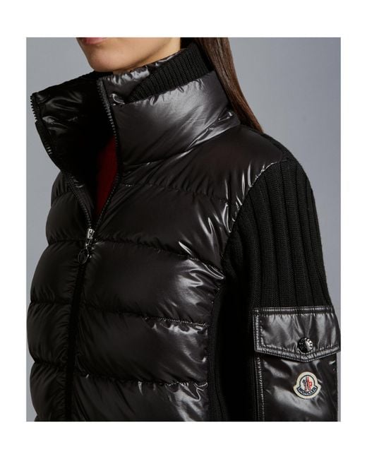 Moncler Black Panelled Zip-Up Padded Jacket