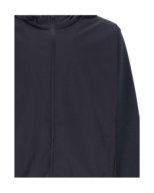 Herno Black Zip-Up Hooded Jacket for men