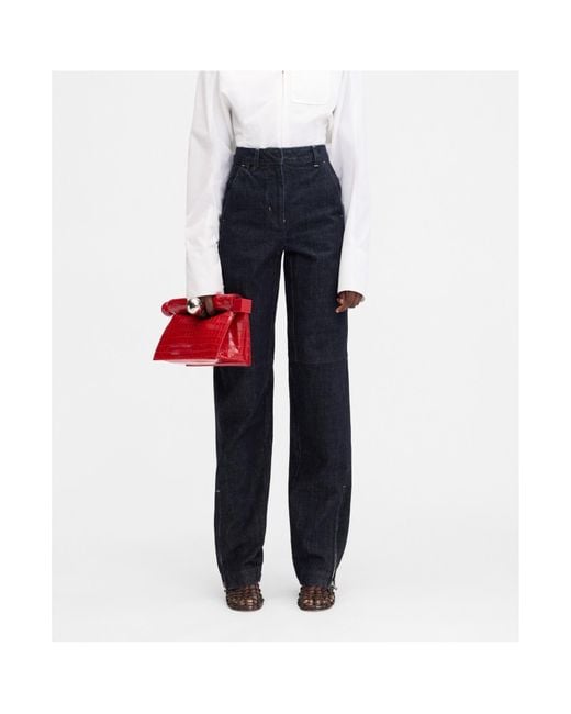 Jacquemus Blue Stitch Detailed Jeans