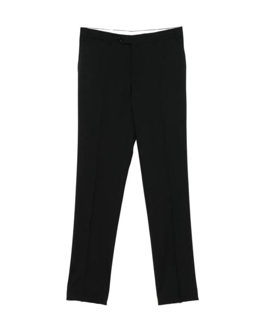 Canali Black Belt-Loop Casual Pants for men