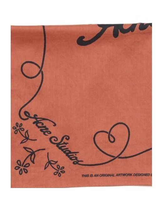 Acne Multicolor Logo-Print Scarf for men