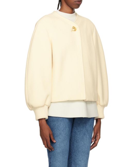 Chloé White Balloon-Sleeve Cropped Jacket