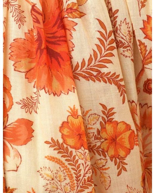Zimmermann Orange Junie Billow Long-Sleeved Blouse
