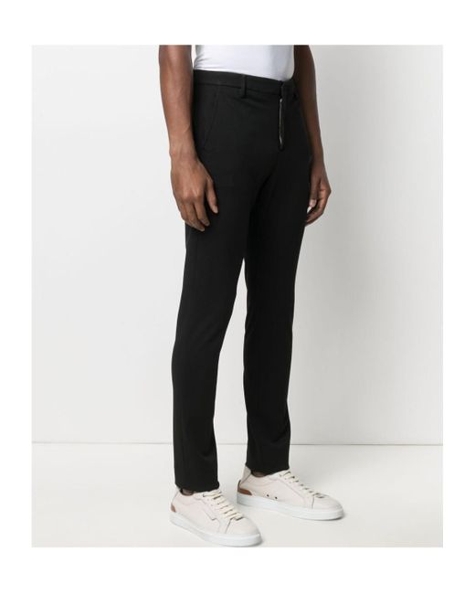 Dondup Black Belt Loops Slacks for men