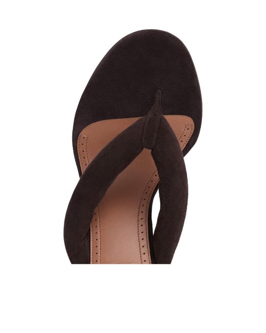 Alaïa Brown T-Bar Suede Mules