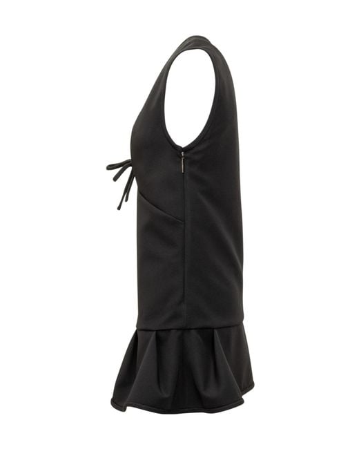 MSGM Black V-Neck Sleeveless Dress