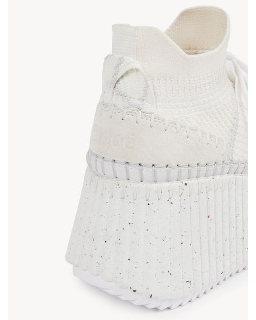 Chloé White Chloé Nama Wedge Sneakers