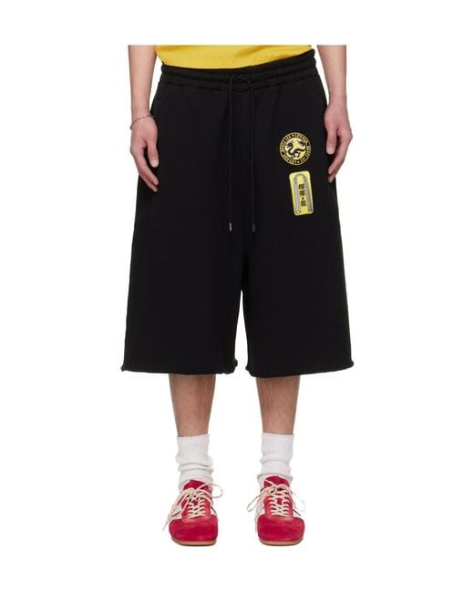 Lu'u Dan Black Bruce Lee X Collaboration Zoku Elastic Waist Shorts for men