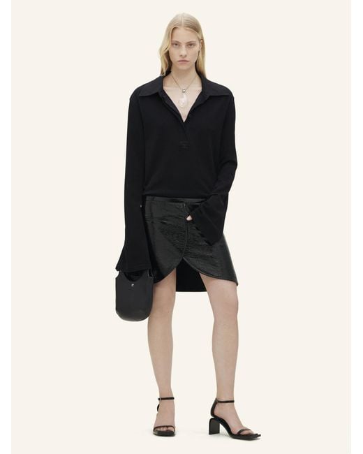 Courreges Black Courrèges Long Sleeved Polo Shirt