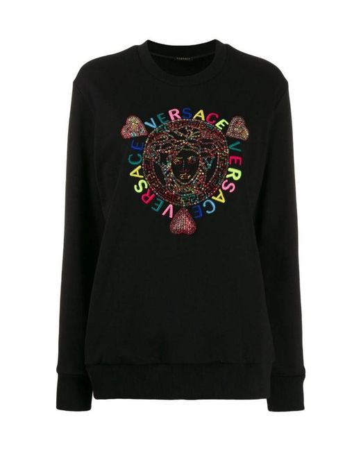 Versace Black Logo Round Neck Sweater