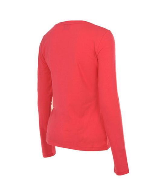 EA7 Red Logo Long-Sleeved T-Shirt