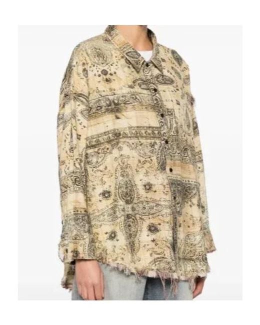 R13 Natural Oversized Paisley Shirt