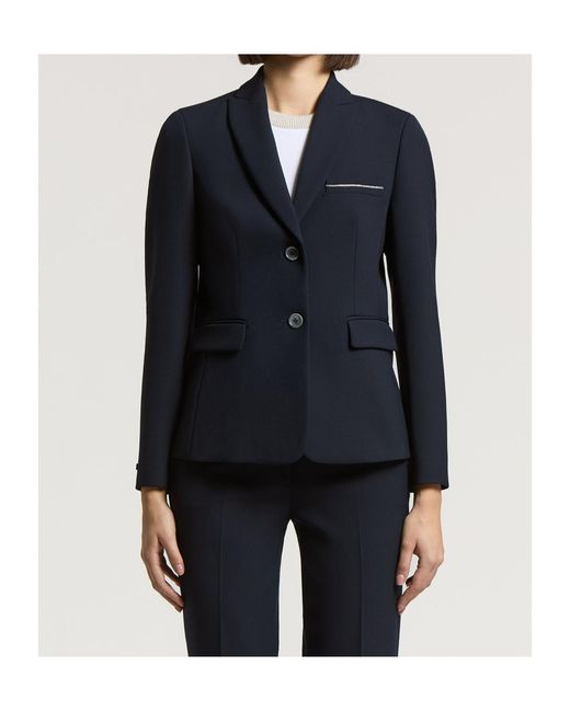 Peserico Blue Single-Breasted Tailored Blazer
