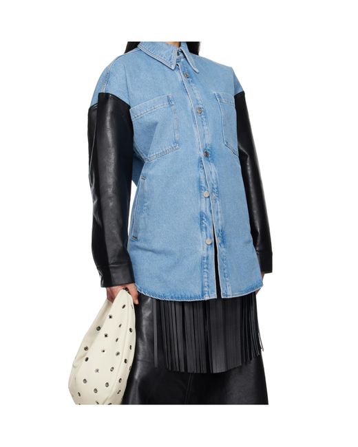 Nanushka Blue Zinnie Panelled Shirt
