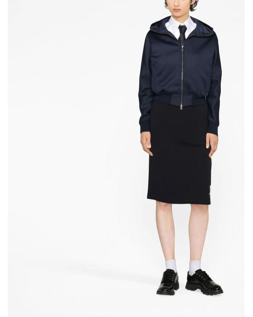 Thom Browne Blue Rwb Stripe-Detail Midi Skirt