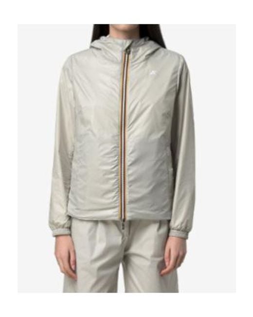 K-Way White Reversible Zip-Up Hooded Jacket
