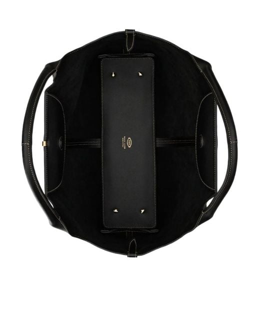 Tod's Black Logo Plaque Medium-Small Shopping Bag