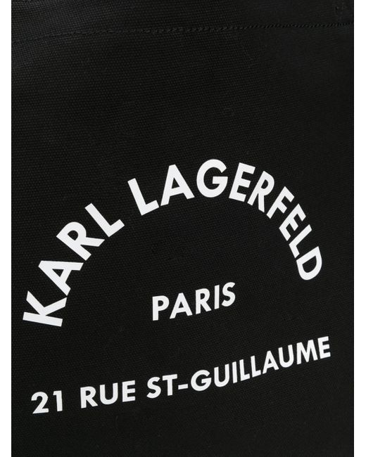 Karl Lagerfeld Black Rue St-Guillaume Canvas Tote Bag