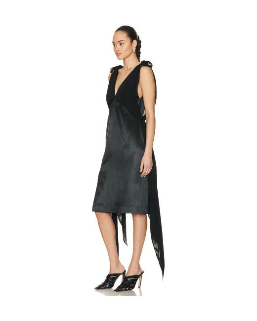 Bottega Veneta Black Fluid Midi Dress