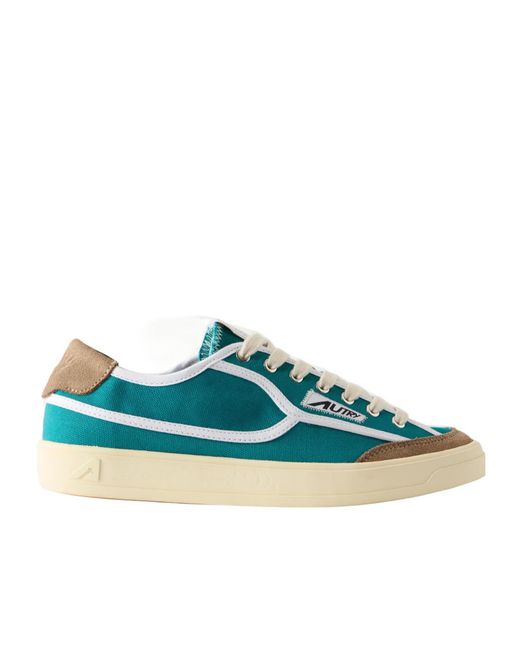 Autry Green Windscape Low Suede-Trimmed Canvas Sneakers