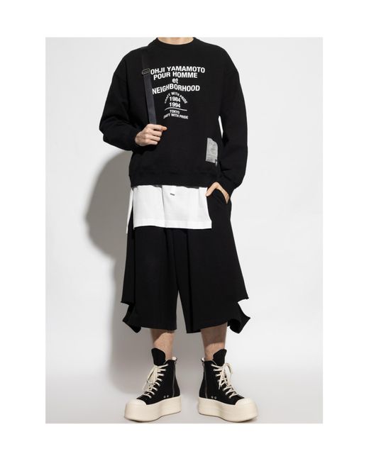 Yohji Yamamoto Black Long-Sleeved Sweater for men