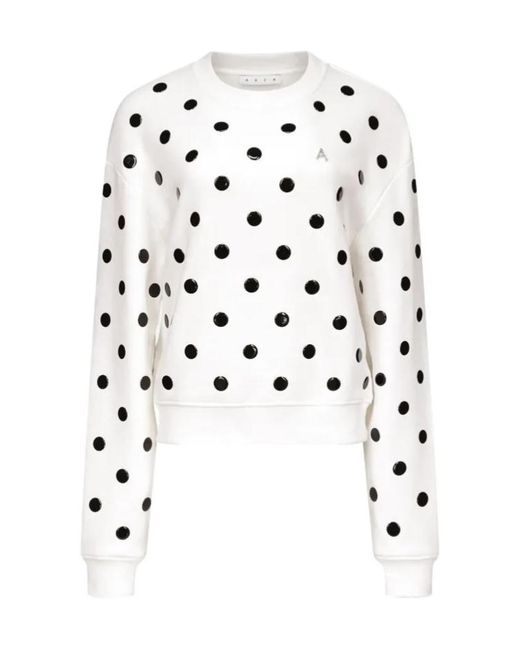 Area White Polka-Dot Cotton Sweatshirt