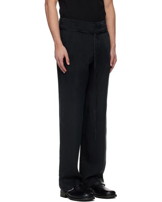Post Archive Faction PAF Black Twill Trousers for men