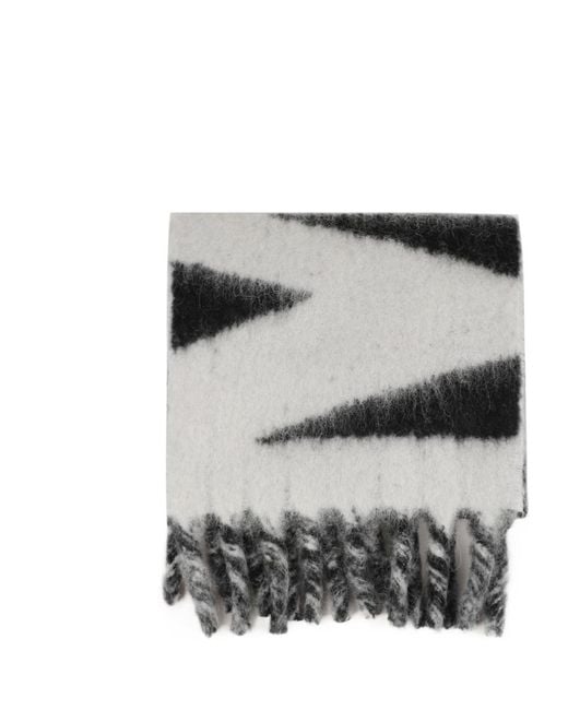 Isabel Marant White Loliana Logo-Jacquard Scarf