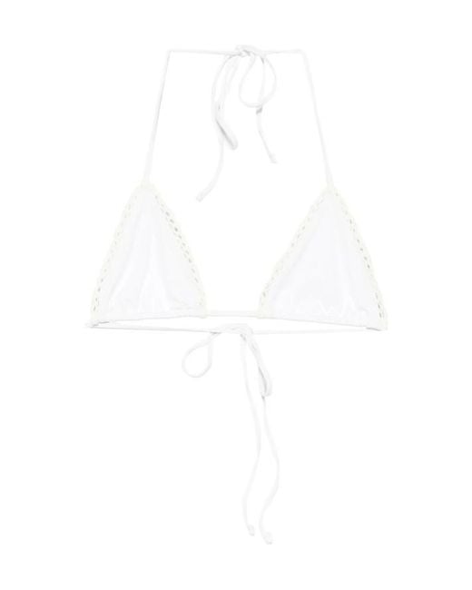 Frankie's Bikinis White Lace-Up Bikini