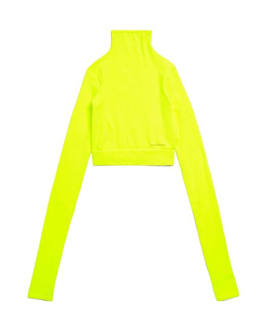 Balenciaga Yellow Turtleneck Cropped Top
