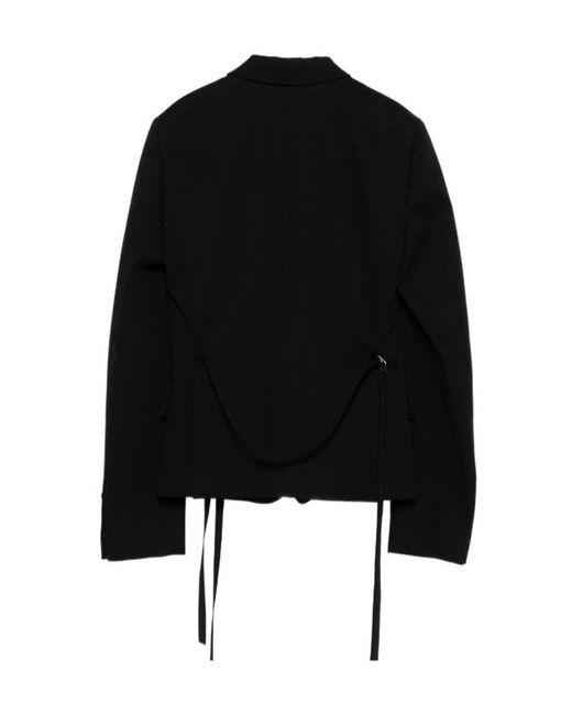 Ann Demeulemeester Black Single Breasted Strap Detailed Jacket