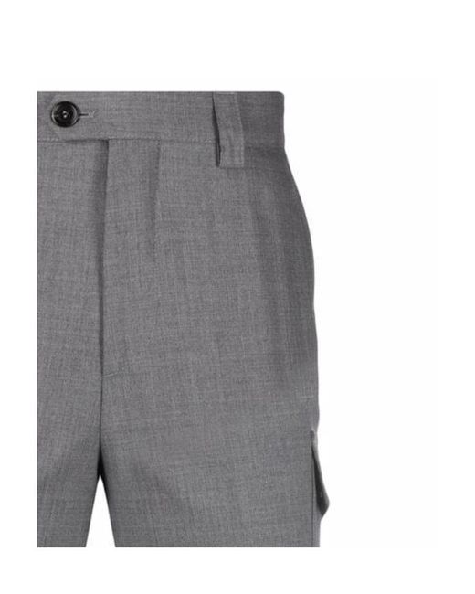 Brunello Cucinelli Gray Cropped Tailored Trousers for men