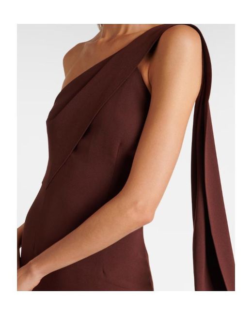 Roland Mouret Purple Asymmetric Cady Midi Dress