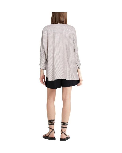 Brunello Cucinelli White Patterned Shirts Blouses
