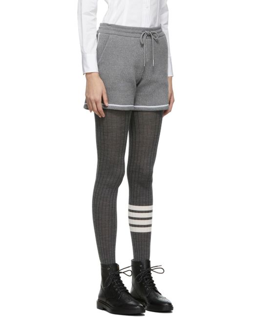 Thom Browne Gray Loopback Cotton Knitted Shorts