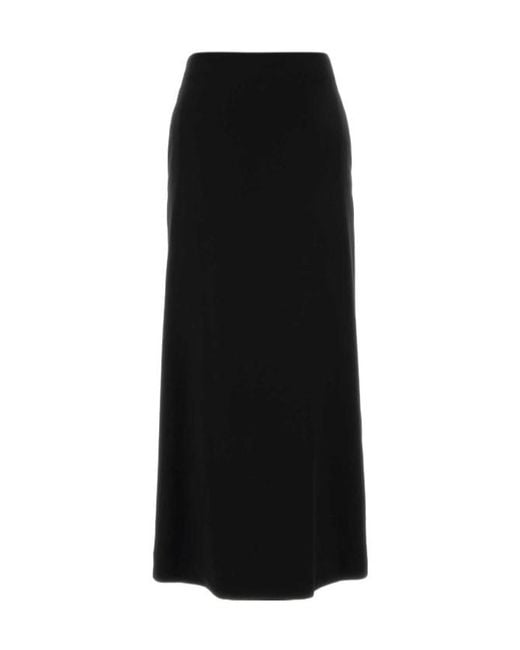 Jil Sander Black Pleated-Insert Side-Pocket Maxi Skirt